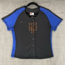 Nike New York Mets black MLB Jersey Shirt Black Embroidered Youth Sz Medium 8-10