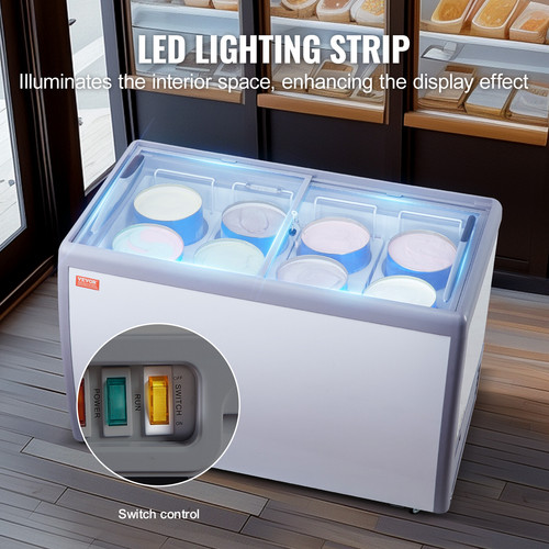 VEVOR 370L Vitrine À Glaces