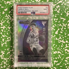 2020-21 Panini Flux - Titan Silver Prizm Rookies #2 LaMelo Ball Rc Encased PSA 9