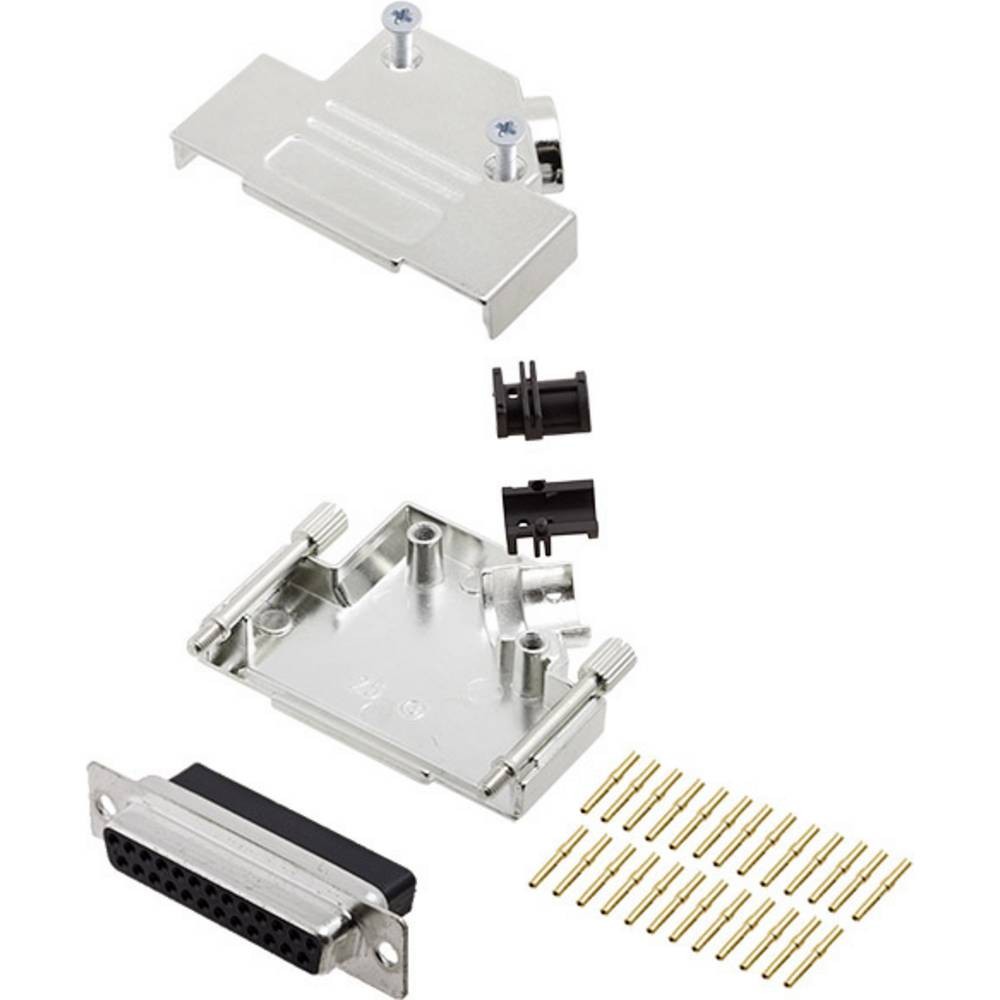 Boîtier blindé pour kit embase SUB-D femelle femelle encitech D45ZK25-DBCS-K à 25 pôles