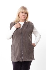 Women's plus size fleece vest – Warm style with patch pockets,, Demi-season, ...