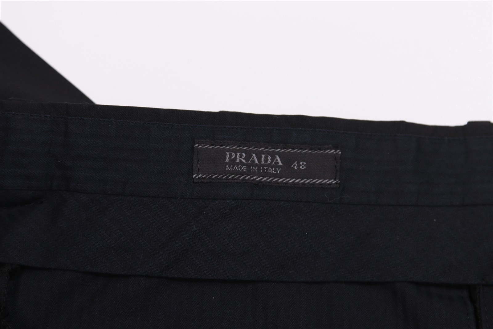 Prada Mens Solid Black Flat Front Wool Dress Pant… - image 7