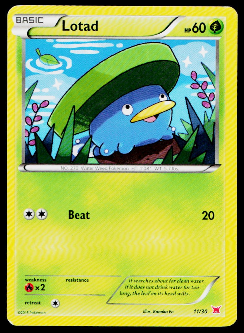 Lotad 11/30 XY Trainer Kit Latias Latios Pokemon Near Mint