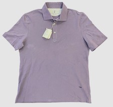 Brunello Cucinelli Men's Purple Short-Sleeve Polo Shirt Size S