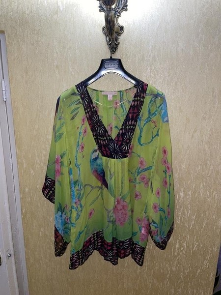 Women H&M Shirt Multicolor Silk 34