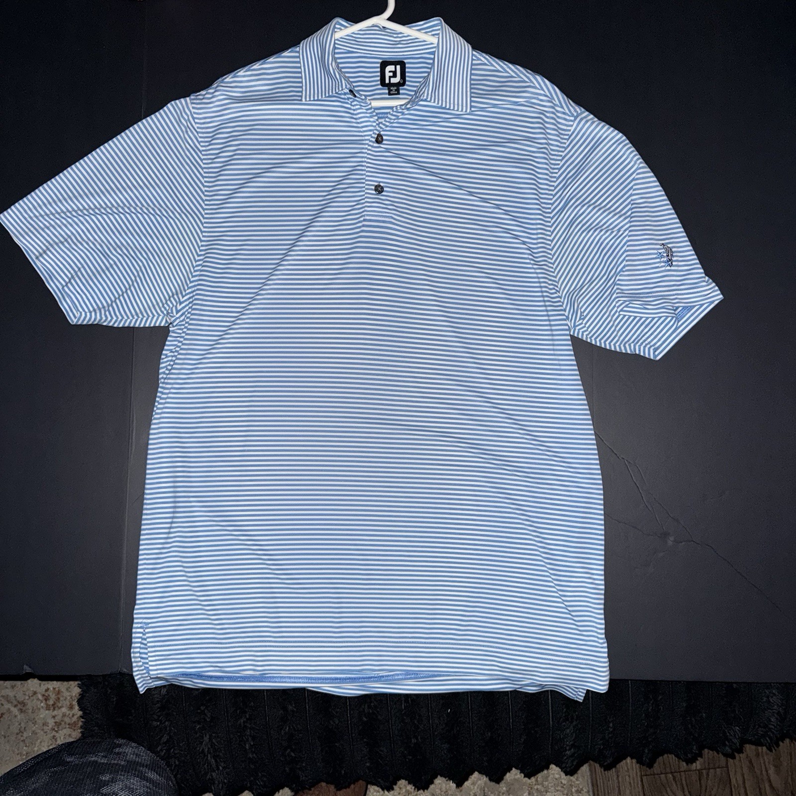 Men’s Large FootJoy Blue White Golf Polo Shirt Vanderbilt Legends Club Tennessee