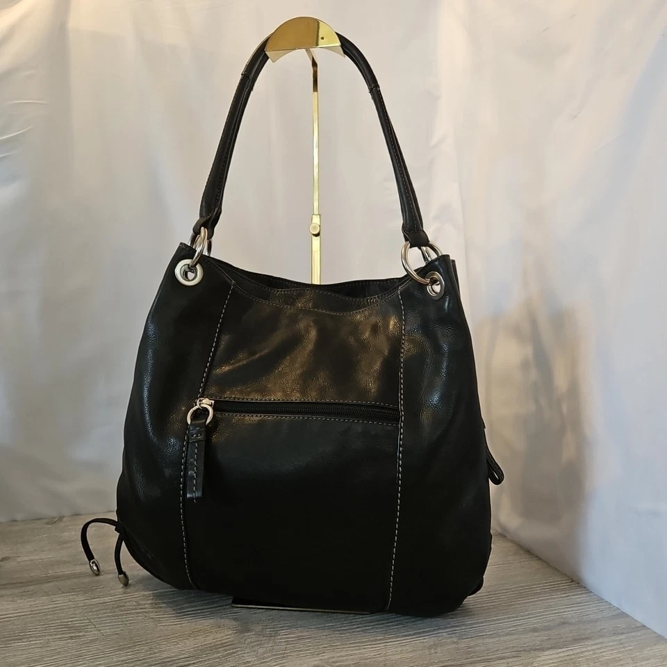 Large Gianni Bernini Black Leather Satchel Bag - Lots of Compartments - Nice - Image 2 of 4