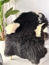  100 Natural Gotland Sheepskin Rug,sheepskin Pelt,Natural Color,Black,White