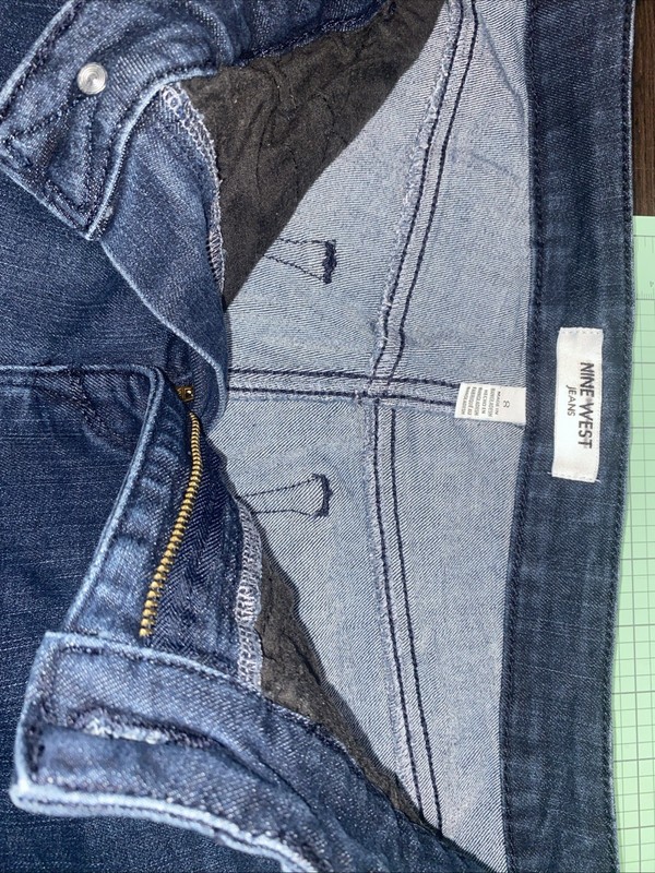 Nine West Women's Wide Leg Denim Jeans Blue, Size 8 70% Cotton