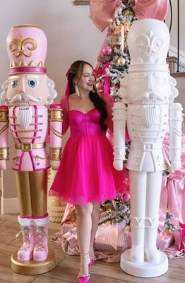 6FT Giant Animated Nutcracker Blow Mold Light Up DIY Paintable NEW Box