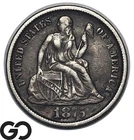1875-CC Seated Liberty Dime *Key Carson City Issue* Choice XF