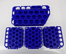 Lot of 4 Centrifuge Tube Rack Holders 25 wells, 16mm x3, 29mm x1