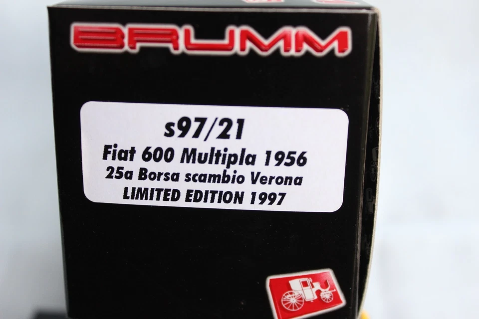 Brumm, Fiat 600 Multipla 1/43, limited edition per Borsa Scambio Verona 1997 e 2 - Immagine 4 di 4
