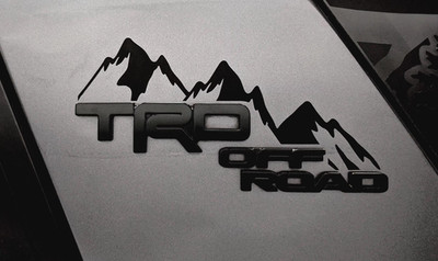 4Runner TRD Off Road Pillar Decals, Matte Black Mountain  (Pair)