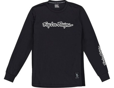 Troy Lee Design Skyline Signature Long Sleeve Ride Tee Black Size Small UVP 60£