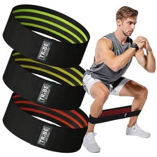 Tribe Lifting Fabric Resistance Bands for Exercise - Hip Bands for Working Ou...