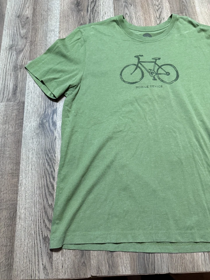 Camisa Life is Good, Para Hombre Grande, Manga Corta Verde Negro Bicicleta Dispositivo Móvil Foto 4 de 4
