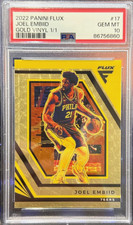 Joel Embiid 2022-23 Panini Flux #17 Joel Embiid Gold Vinyl 1/1 - 1 of 1 - PSA 10