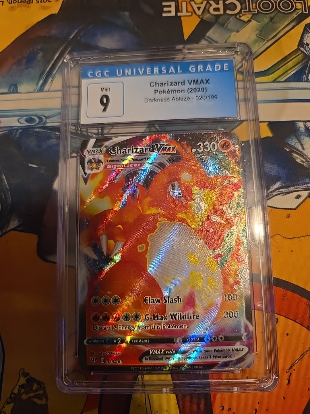 Pokemon Charizard VMAX 020/189 Darkness Ablaze Full Art Holo CGC 9 MINT