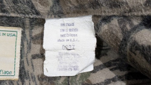 Vintage Mossy Oak Flannel Shirt Mens Medium Green Chamois The First Perfect Camo - Picture 12 of 19