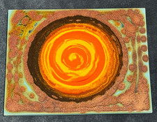 HUTSCHENREUTHER FAT LAVA POP ART PLACA DE PARED ALEMANIA CERÁMICA 15" MCM NUEVO 1972