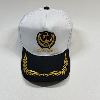 Captain Sailor Hat Cap Men s White Black Scrambled Eggs Snapback