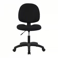 Task Chair, Armless, Black, Petite, 275 Lb, 830Kl4
