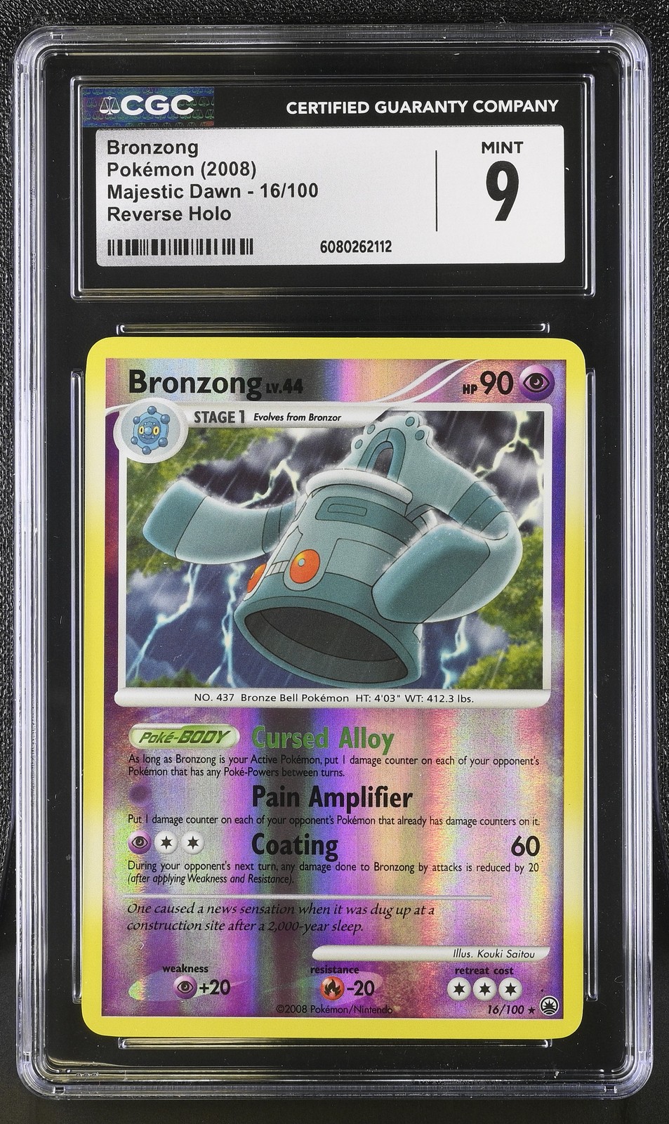 CGC 9 MINT Bronzong 2008 Majestic Dawn 16/100 Reverse Holo Pokemon Card