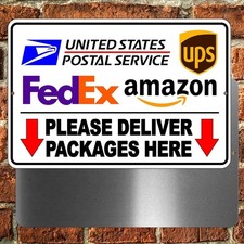 Please Deliver Packages Here Arrows Down Metal Sign 5 SIZES usps ups fedex SI148