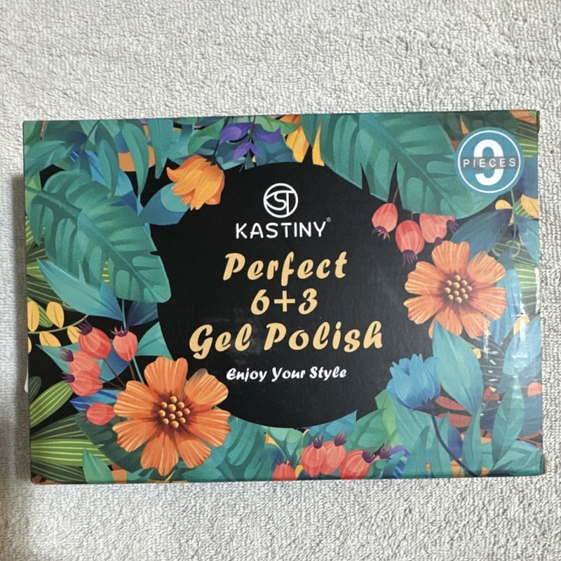 KASTINY Perfect 6+3 Gel Nail Polish Set, Multicolor, 9 Pieces