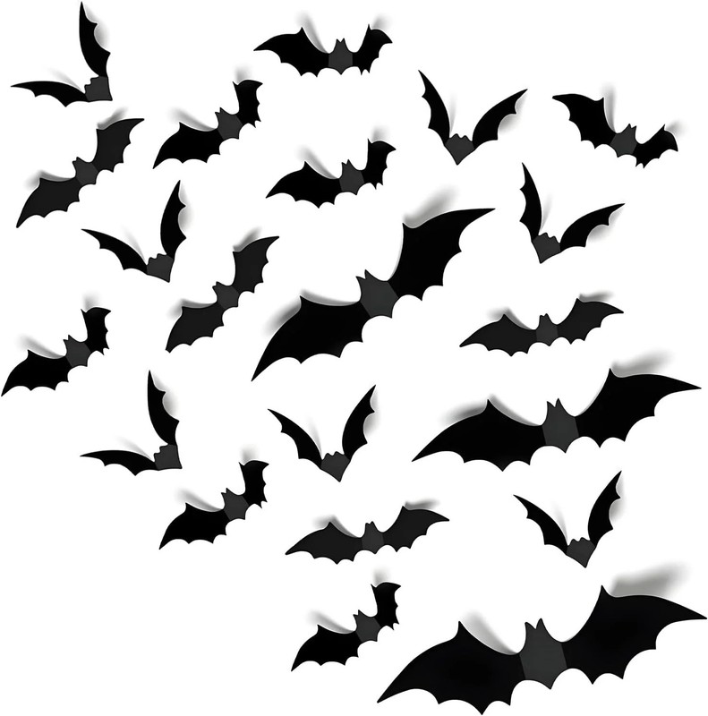 60PCS Halloween Bats Decorations, Wall Decor Halloween Party Indoor Outdoor Part