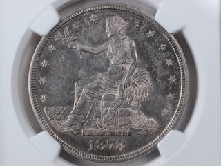 NobleSpirit Beautiful Toning 1878 S Seated Trade Dollar NGC AU58