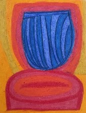 Oil Pastel Contemporary Abstract Original Illustration