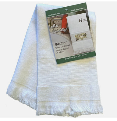 Cross Stitch Towels Maxton Velour   WHITE 12x19'' - Charles Craft - NWT FREE SHIP