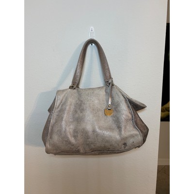 Laura Di Maggio Milano Leather Metallic Taupe Shoulder Bag Italy Designer