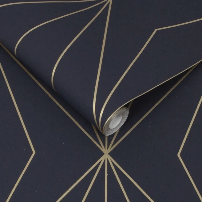 Graham & Brown Harmony Navy 107587 Modern Sleek Geometric Wallpaper 57.7sqFt NEW - Image 2 of 4