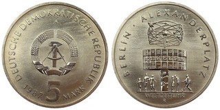 Germany 5 Mark 1987 Berlin Alexanderplatz