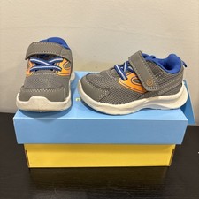 Stride Rite Munchkin Grey Blue Orange Sneakers Hook Loop Unisex Kids Size 5m