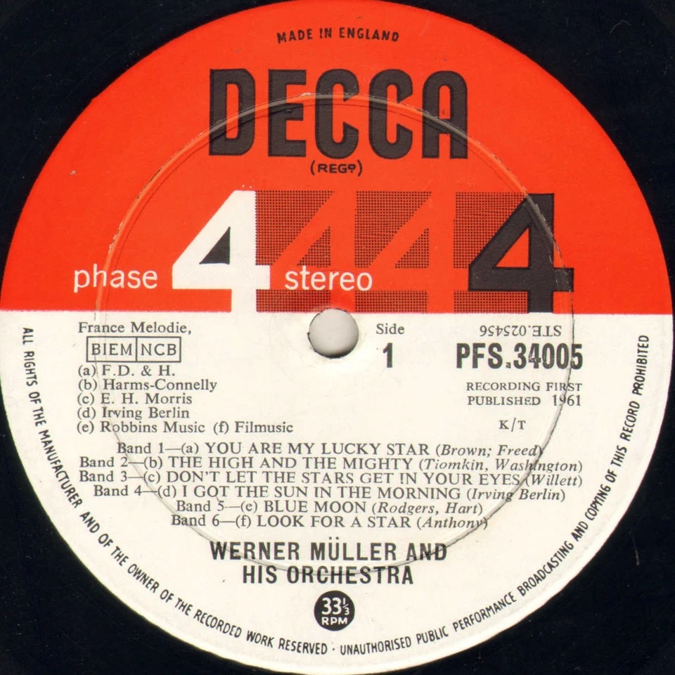 WERNER MÜLLER "PERCUSSION IN THE SKY" POP EXOTICA LOUNGE LP 1962 DECCA PFS 34005 - Photo 3/3