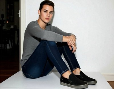 UGG Australia Herren Schwarz Wildleder Leder Fell Gefüttert Freizeitschuhe UK 7 EU 41