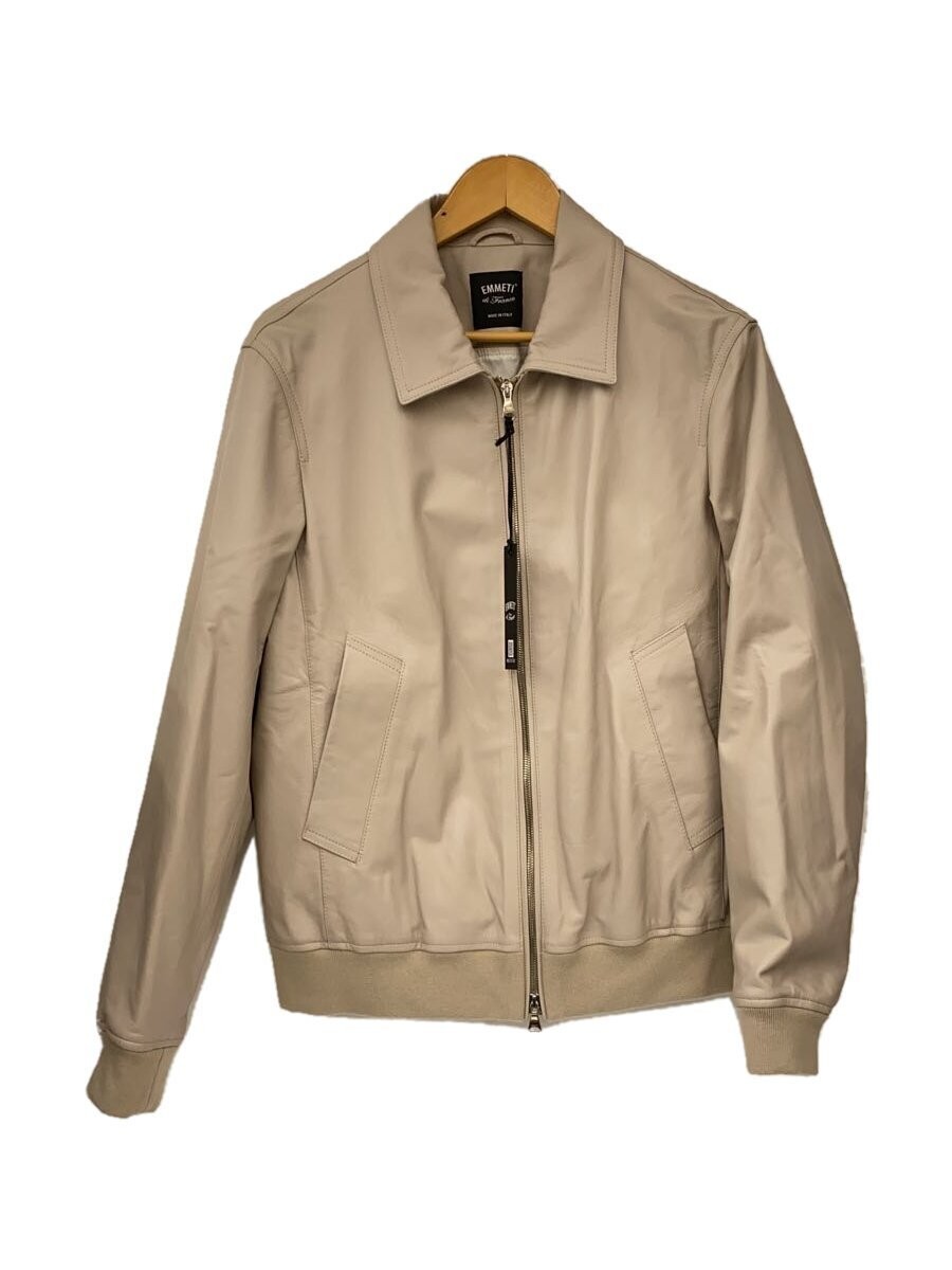 Emmeti Genuine Leather Blouson Jacket in Plain Design Size 50