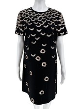 Valentino Embellished Sequin Flower Shift Dress – Size 10