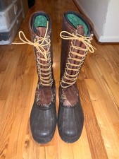 Schnee's Hunter Pac Boots 16” Vtg Brown Leather Insulated Men's Size 13 Made USA