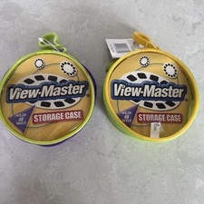 NEW VIEW-MASTER Storage Carry Case Zipper Clip Set 90 s vintage Green Purple