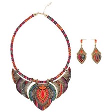  1 Set Delicati Kit Collana E Orecchini Ciondolo Stile Boemo Creativo