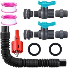 2 Sets 3/4 Inches Rain Barrel Spigot Kit Water Barrel PVC Garden Diverter Kit...