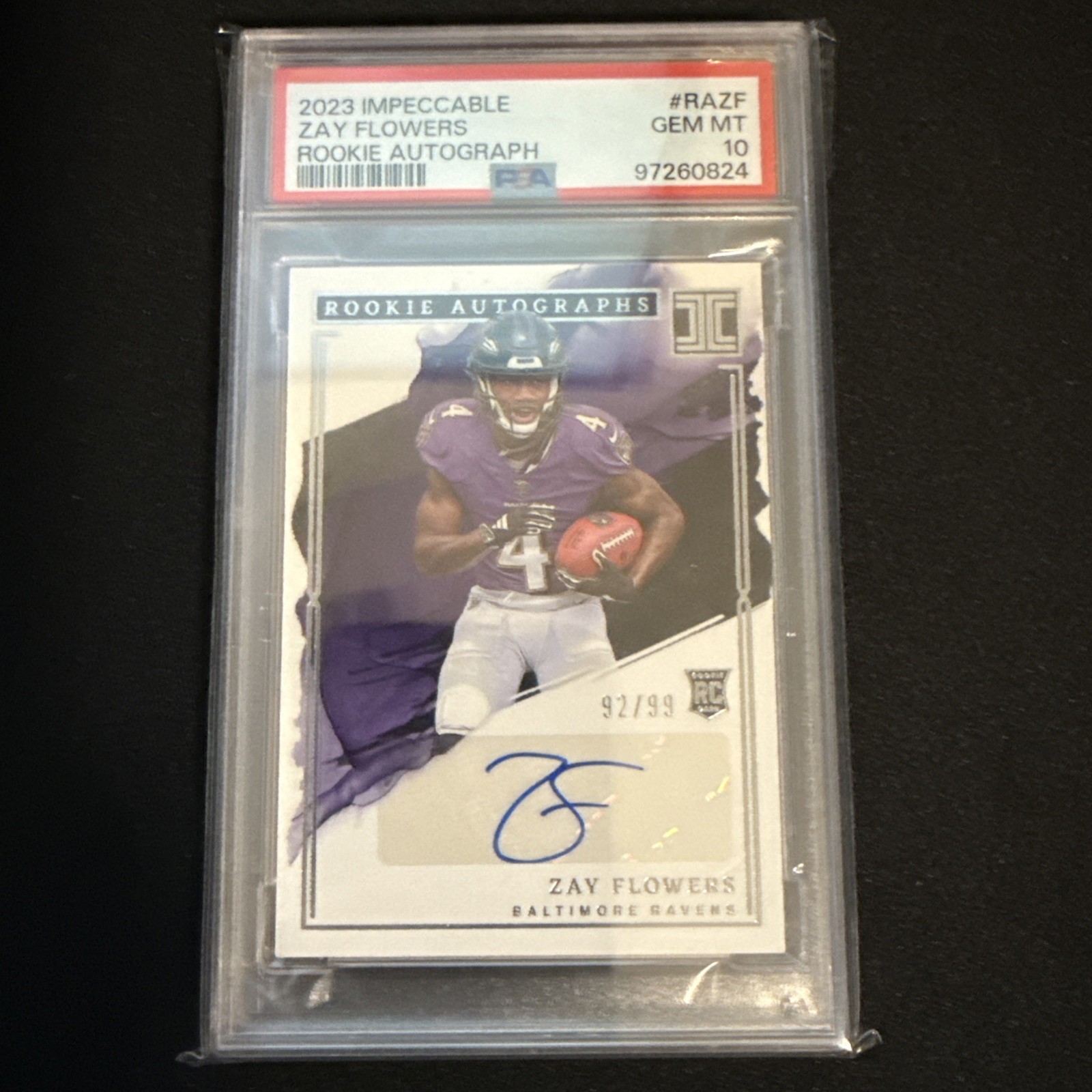 Zay Flowers Panini Impeccable Rookie Autographs #RAZF Base