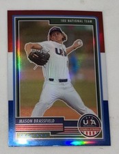 2023 Panini USA Baseball Stars & Stripes Red, White, & Blue Mason Brassfield #4