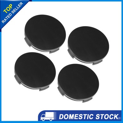 Universal Wheel Center Hub Cap for Car Plastic Black Pack of 4
