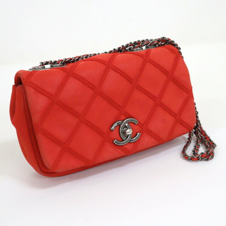 Chanel Red Shoulder Bag with Chain Strap Style 17943034 MD15194KT-image